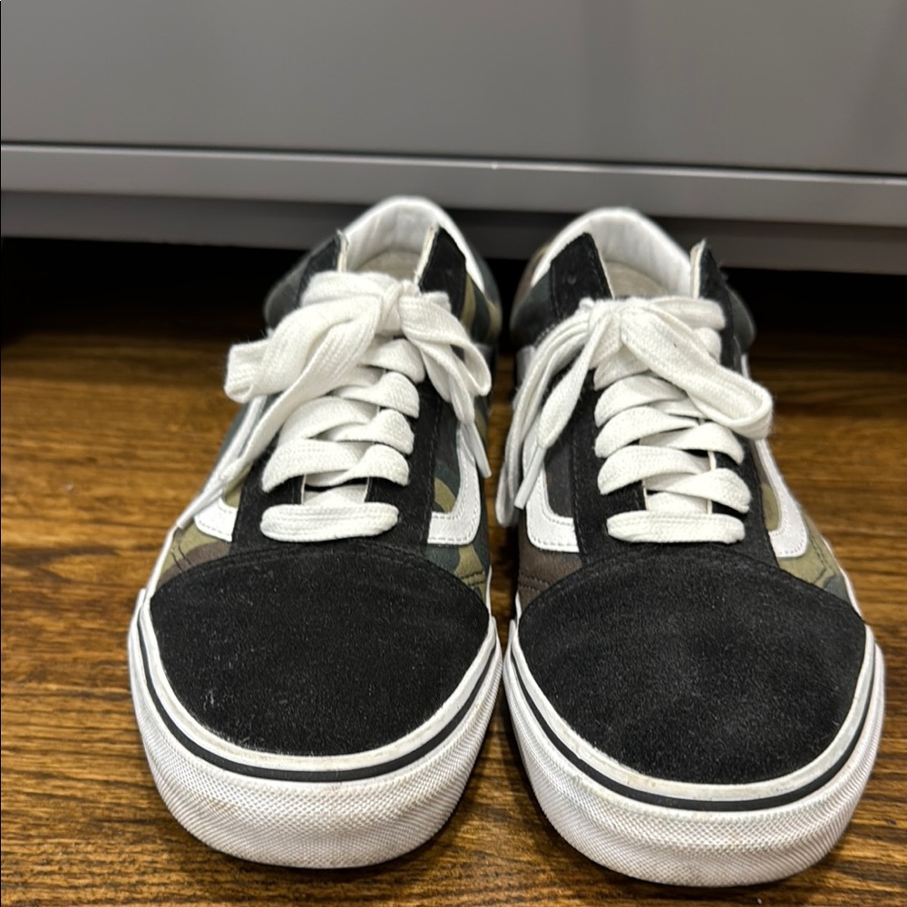 Vans low tops. Size 10 men. Black and White Camouflage Sneakers. No box
